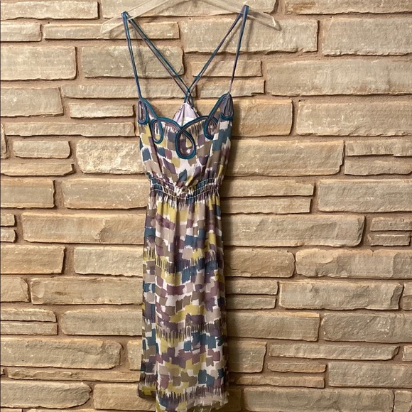 Anthropologie Wendy Katlen Looped Silk watercolor Size 6 - Picture 7 of 11